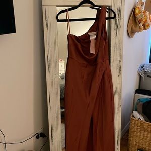 Burgundy floor length bridesmaid dress from BHLDN with tag!